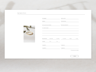 your history begins here: contact form adobe xd branding custom design interaction jewelery layout logo ui ux web