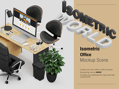 Isometric Office Mock Up1 3d view art wall corporate decal glass mockups glass wall isometric building isometric interior design isometric mock up logo 3d logo mockup sometric mockup