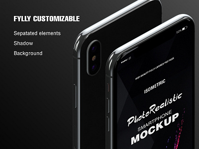 Isometric Iphone X Mock Up V2