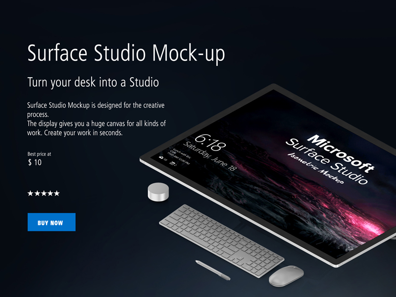 Download Isometric Microsoft Surface Studio Mockup By Isometric World On Dribbble