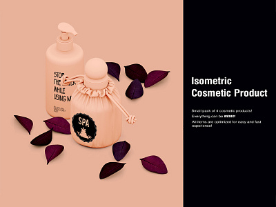 Isometric Cosmetic Product Mock-up