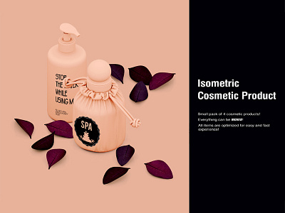 Isometric Cosmetic Product Mock-up beautiful beauty bottle cosmetic cosmetic bottles cosmetic package isometric isometric bottles isometric cream isometric mock up isometric mockup mock u