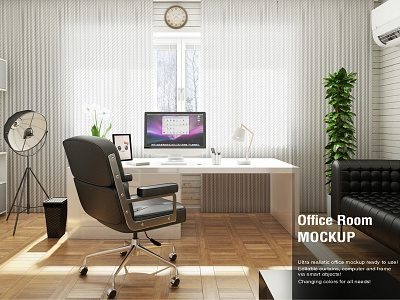 Office Room Mockup curtain mockup imac imac mockup interior mockup mac mockup mockup room mockup