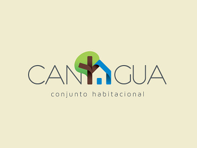 Cantagua - House Complex blue branding graphic design green house icon illustration logotype tree type