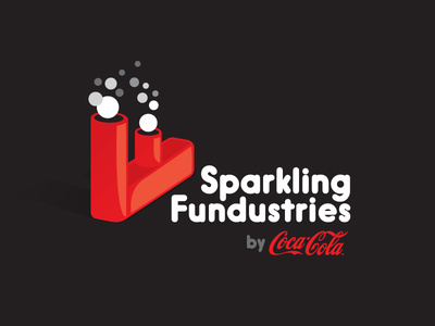 Sparkling Fundustries branding bubbles coca cola graphic design icon illustration industry logo logotype red