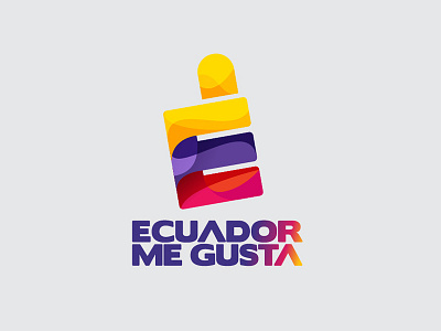 Ecuador me gusta / Ecuador i like it! - Logotype branding colors country ecuador font gradient icon logo logotype thumb type
