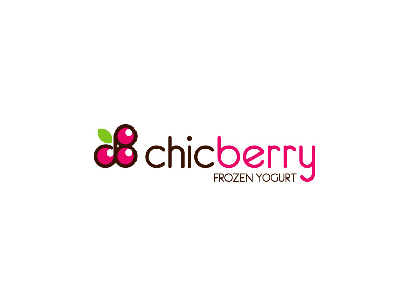 Chicberry berry branding chic colors frozen ice cream icon logotype type yogurt