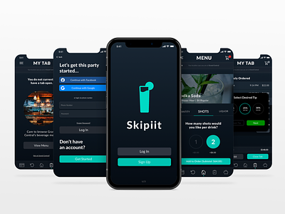 Skipiit: A Mobile Drink Ordering App app concept app design app ui design mobile ui ui ui showcase ux