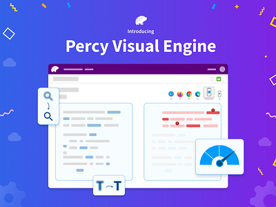 Introducing Percy Visual Engine! 🤩 banner branding browserstack dashboard design designer dev developer feature graphic design illustration launch marketing mobile testing ui visual web web design