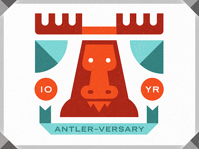 Moosylvania | Antler-Versary t-shirt 10 years design illustration mark moose moosylvania simple simple anniversary t shirt
