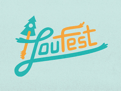 Loufest | Logo concert custom type forest forest park guitar logo loufest script st. louis tree wavy