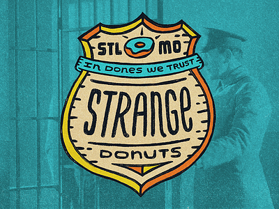 Strange Donuts | Sticker badge donuts fun hand illustration hand type illustration police saint louis sticker strange type