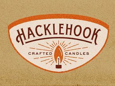 Hacklehook Candle Co. | Logo 2 candle crafted flame hook light burst nautical retro texture vintage