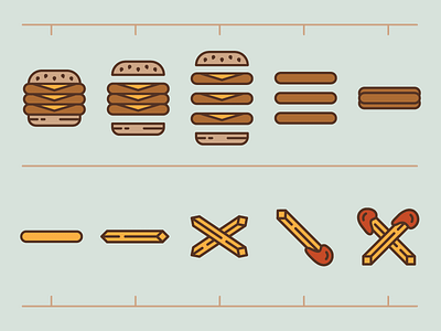 Burger To Fries animation burger diner fast food fries hamburger icons idea illustration menu storyboard