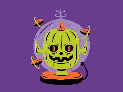 Punkin' Alien alien donuts halloween illustration pumpkin space
