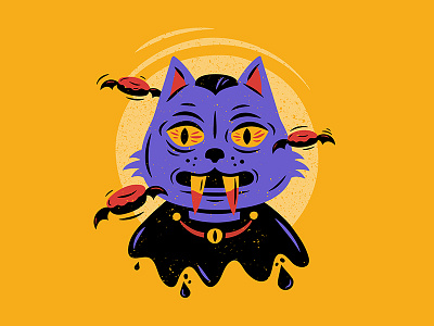 Cat-Pire | Strange Donuts bat cat donuts halloween illustration vampire