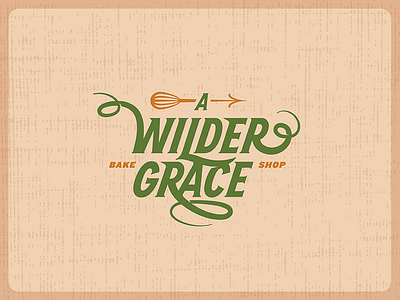 A Wilder Grace — Logo Design arrow bake baking curl grace logo mixer rustic script traditional