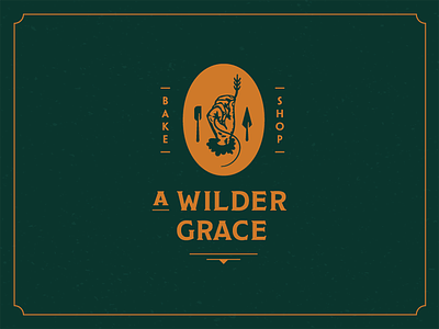 A Wilder Grace — Logo Design arrow bake baking grace hand logo mixer rustic script traditional wheat wild