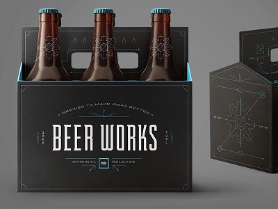 HLK Beer Works Challenge beer dark gears lines minimal moonlike packaging simple typography