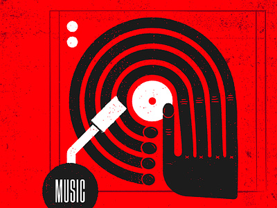 #STLmade — Music Illustration design grit hand handmade illustration music record typography vector