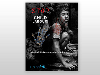 Stop Child Labour art bangladesh black blue children dhaka fine art graphic design modern poster design red stop child labour