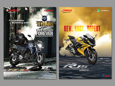 Magazine Ad art bangladesh bike blue design dhaka gif illustration logo magazine ad mock up modern popular print ad racing smart typography ui yamaha yellow