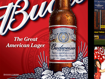 Budweiser Branding american beer brand look budweiser ooh pos print red white and blue