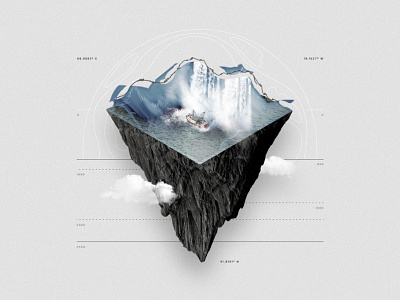 Ocean - Mountain 3d branding graphic design