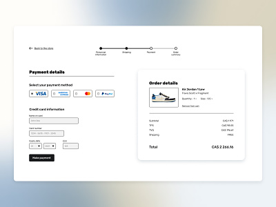 Credit Card Checkout dailyui design ui ux web webdesign website