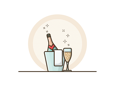 Happy New Year! bubbly champagne cheers icon design illustration illustrator new year vector