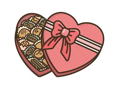 Box Of Chocolates chocolate design heart icon illustration love romantic valentines day