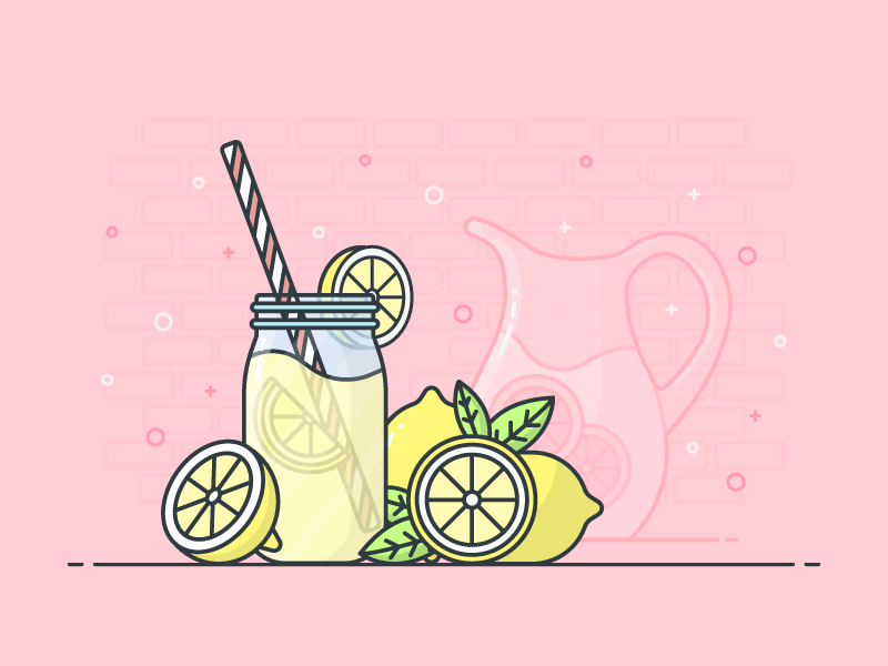 Lemonade lemons refreshing lemonade illustrator design icon illustration