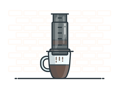Aeropress aeropress coffee coffee cup design icon illustration illustrator vector