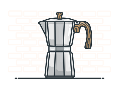 Moka Pot coffee coffee cup coffee shop design espresso icon illustration illustrator moka pot vector