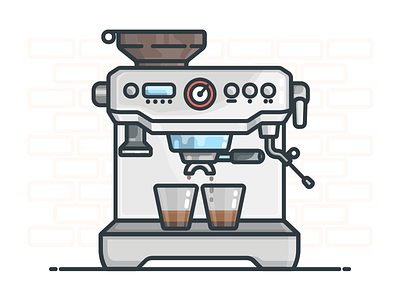Espresso Machine coffee coffee maker coffee shop design espresso espresso machine icon illustration illustrator vector