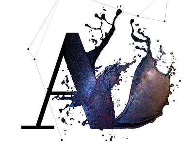 Letter A experiment illustration photoshop space typography