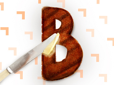 Letter B breakfast experiment illustration photoshop typography
