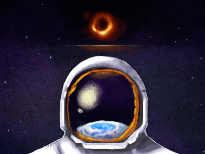 Between yesterday and tomorrow black hole future illustration photoshop sketch space art