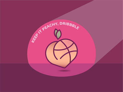 Whaddup Dribbble! basketball debut debut shot debute debuts debutshot first shot firstshot flat georgia georgia peach hello dribbble icon illustration peach peaches peachy spotlight vector