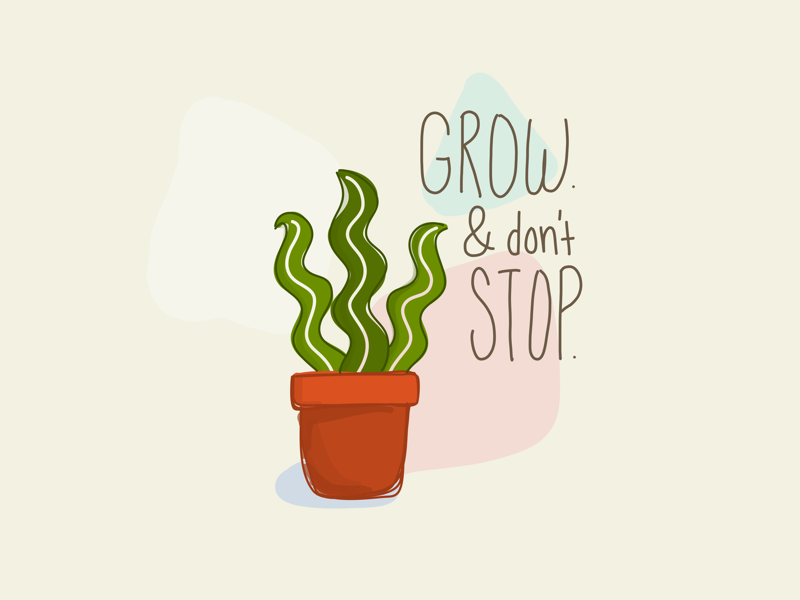 Let Yourself Grow adobe draw encouragement growth succulent grow plant