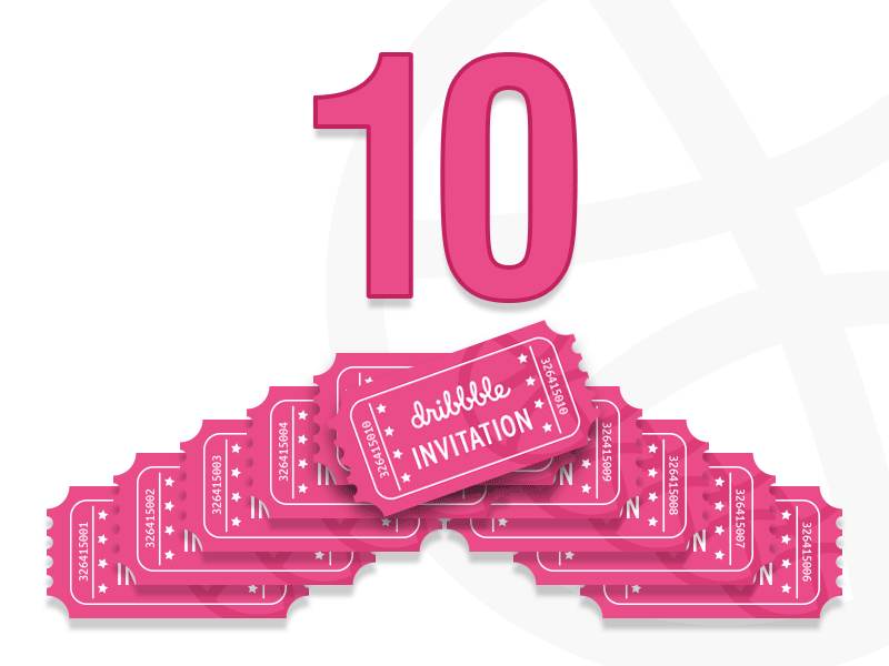 10 Dribbble Invitation To Giveaway 10 dribbble flat giveaway invitations invite invites tickets