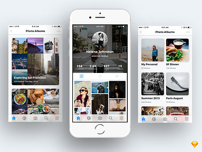 Photo Sharing App Idea album app design free ios photo profile sharing sketch social ui ux