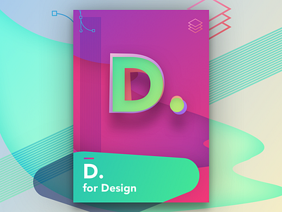 D For Design colourful design poster sketch ui vector