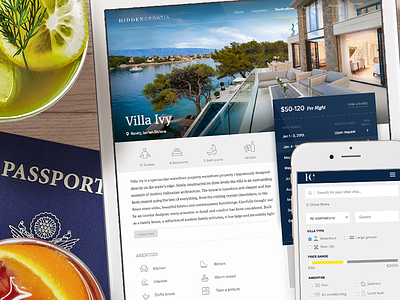 Villa Ivy clean navigation responsive visual design web design