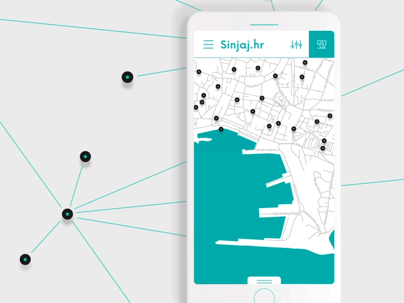 Sinjaj.hr animation app concept design gif illustrator ios location maps photoshop ui ux