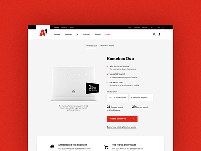 A1 Homebox Duo cart corporate corporate design ui user experience web webdesign