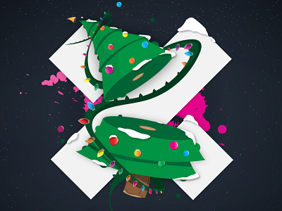 Cut Through Creative Holiday Graphic christmas tree holiday illustration