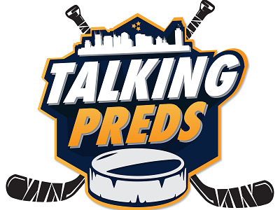 Talking Preds Podcast Logo brand branding graphic design hockey logo