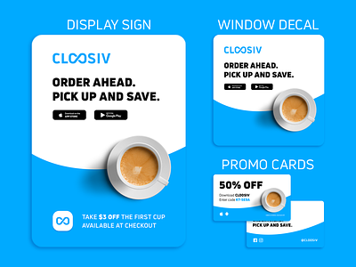 Cloosiv Promotional Materials branding coffee order ahead payment app