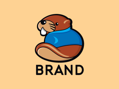 Cartoon Beaver Logo for SALE accessories adorable beaver child children clothing daycare fun infant kid logo nursery